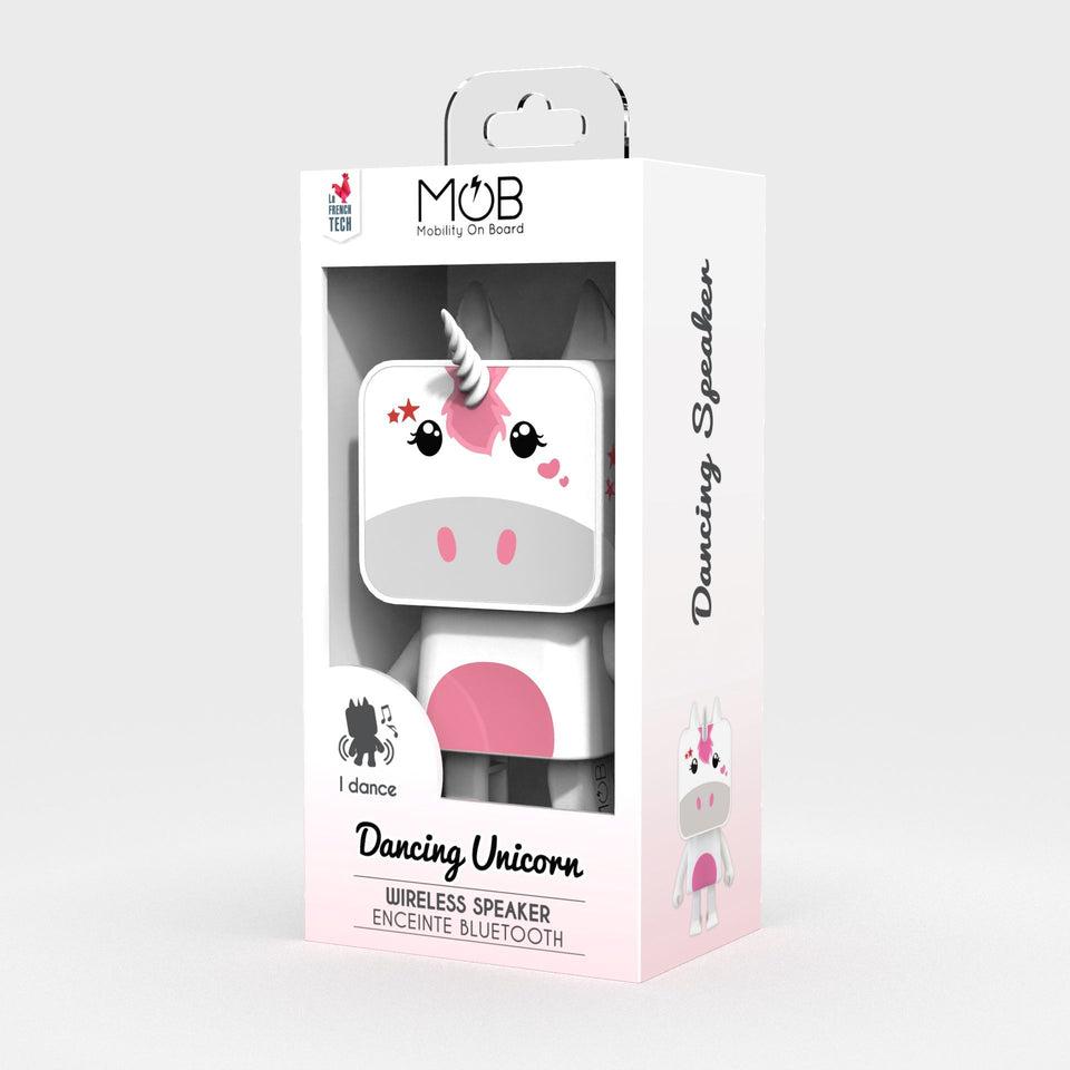 Mob – Mobility On Board - Enceinte Bluetooth Dancing Animals Licorne - Enceinte Dansante Puissance 3w - Connexion Sans Fil - Kit Mains Libres