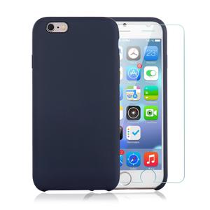Pack Coque iPhone 6 / iPhone 6S en Silicone Noir + Verre Trempé