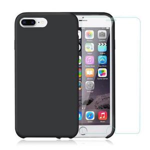 Capa e 2 películas de proteção iPhone 7 Plus/8 Plus - Silicone - Preto