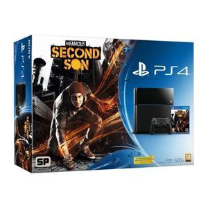 Sony Playstation 4 500 GB Konsole + Infamous Second Son - schwarz