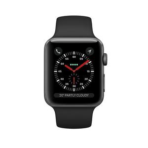Apple Watch (Series 3) 2017 42 mm - Aluminium Schwarz - Armband Sportarmband Schwarz