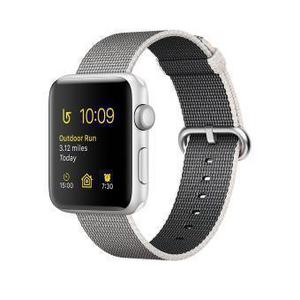 Apple Watch (Series 2) September 2017 42 mm - Aluminium Zilver - Armband Geweven nylon Grijs