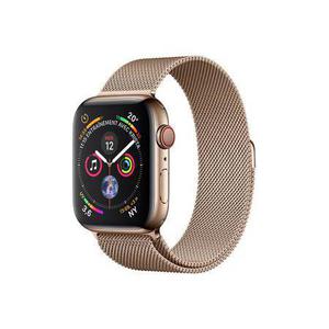 Apple Watch Series 4 - Bo&icirc;tier Acier Or - Bracelet Milanais Or - 44 mm