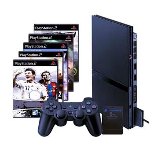Console SONY PlayStation 2 + 5 Jeux + Carte mémoire - Noir