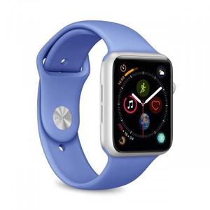 Apple Watch (Series 4) 44 mm - Aluminium Silber - Armband Sportarmband Blau