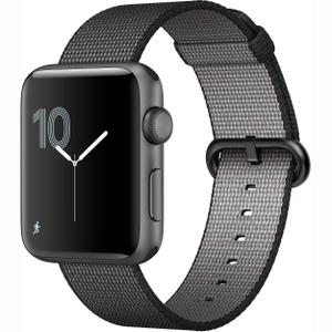 Apple Watch (Series 2) 42 - Aluminium Gris sidéral - Bracelet Nylon tissé Gris