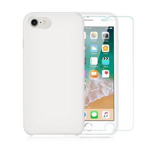 Pack iPhone 7 / iPhone 8 Silikon Hülle Weiß + Schutzfolie