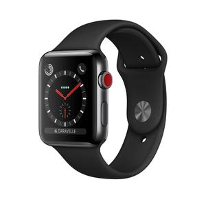 Apple Watch (Series 3) 2017 42 mm - Acier inoxydable Noir - Bracelet Sport Noir