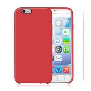Pack iPhone 6 / iPhone 6S Plus Funda Roja En Silicona & Cristal Templado