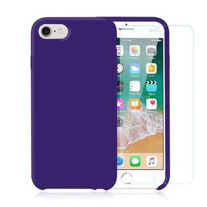 Pack iPhone 7 / iPhone 8 Silikon hülle Violett + Gehärtetes Glas