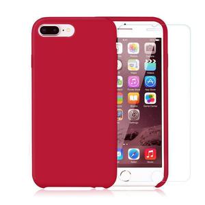 Pack iPhone 7 / iPhone 8 Plus Silikon Hülle Rot + ausgeglichenes Glas