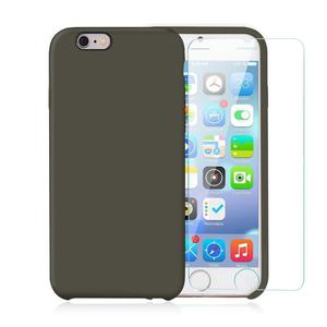 Pack iPhone 6 / iPhone 6S Funda Gris Verdoso En Silicona & Cristal Templado
