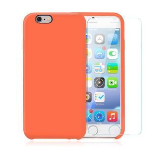 Pack iPhone 6 / iPhone 6S Plus Funda Nectarina En Silicona & Cristal Templado