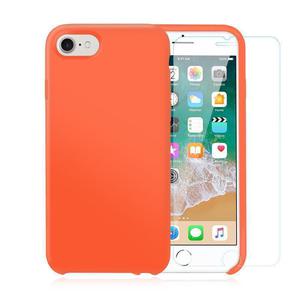 Pack iPhone 7 / iPhone 8 Silikon Hülle Nektarine + gehärtetes Glas