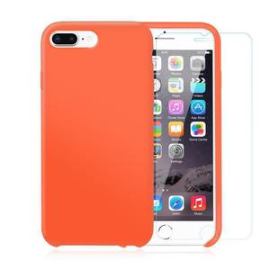 Pack iPhone 7 / iPhone 8 Plus Funda Nectarina En Silicona & Cristal Templado
