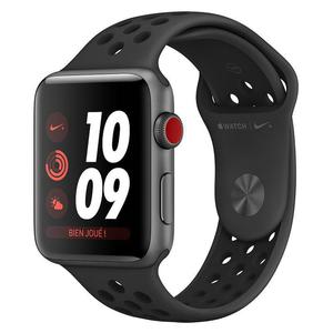 Apple Watch (Series 3) 42 mm - Aluminium Space Grau - Armband Nike Sportarmband Schwarz