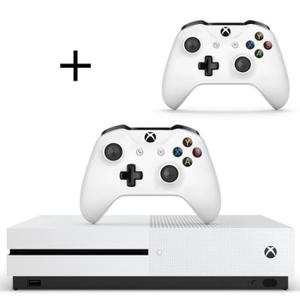 Console Microsoft Xbox One S 1 To + 2 Manettes - Blanc