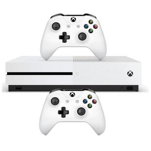 Console Microsoft Xbox One S 1 To + 2 Manettes - Blanc