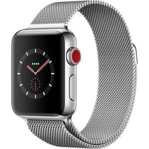 Apple Watch (Series 3) 42 mm - Acier inoxydable Argent - Bracelet Milanais Argent