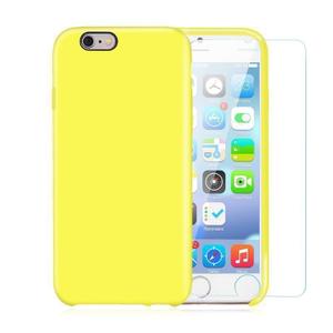 Pack iPhone 6 / iPhone 6S Funda Amarilla En Silicona & Cristal Templado