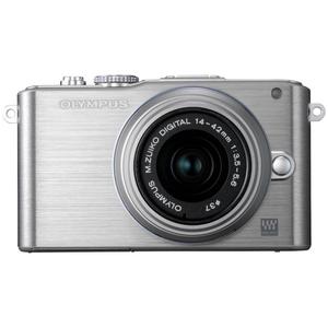 Hybrid-Kamera Olympus Pen Lite E-PL3 DZK Silber + Objektiv Olympus M.Zuiko Digital 14-42 mm f/3.5-5.6