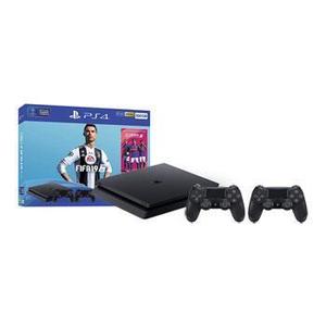 Console Sony PS4 Slim 500 Go + FIFA 19 + 2 Manettes Dualshock 4 - Noir