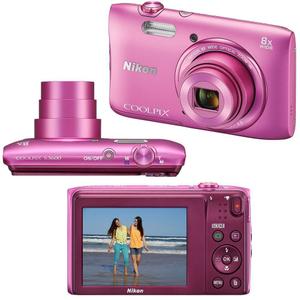 Compact - Nikon Coolpix S3600 Rose Nikon Nikkor 8X Wide Optical Zoom 25-200mm f/3.7-6.6