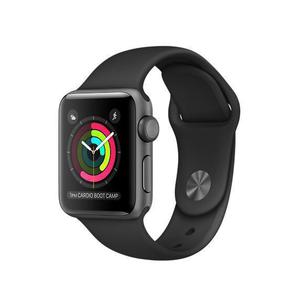 Apple Watch (Series 2) 2016 38 mm - Aluminium Space Grau - Armband Nike Sportarmband Schwarz