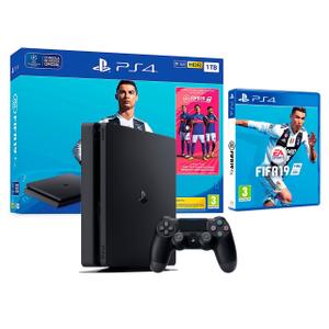 Consola Sony Playstation 4 Slim 1 TB + Controlador + FIFA 19 - Negro