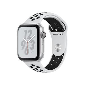 Apple Watch (Series 4) Septembre 2018 44 mm - Aluminium Argent - Bracelet Sport Noir plat