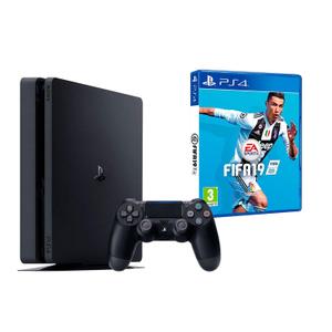 Konsole Sony Ps4 Slim 1 TB + Fifa 19 - Schwarz