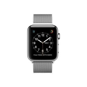 Apple Watch (Series 3) Septembre 2017 38 mm - Acier inoxydable Aluminium - Bracelet Milanais Argent