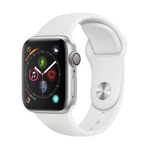 Apple Watch (Series 4) Syyskuu 2018 40 mm - Alumiini Alumiini - Armband Sport loop Wit