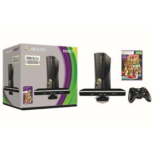 Console Microsoft Xbox 360 Slim 250 GB + 1 Controller + Kinect + Kinect Adventures - Zwart