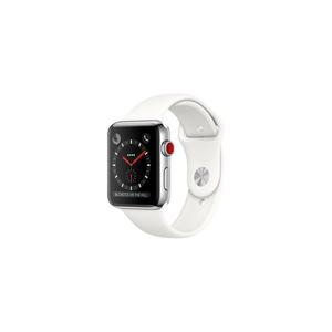 Apple Watch (Series 3) 2017 42 mm - Céramique Argent - Bracelet Sport Blanc