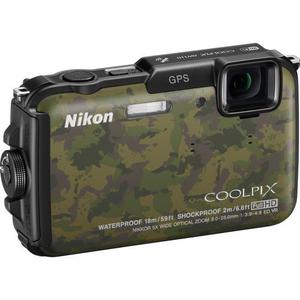 Kompaktkamera Nikon CoolPix AW110 Braun/Grün + Objektiv Nikon Nikkor Wide Optical Zoom 28-140 mm f/3.9-4.8