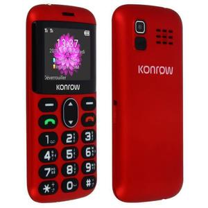 Konrow Senior Dual Sim - Rosso- Compatibile Con Tutti Gli Operatori