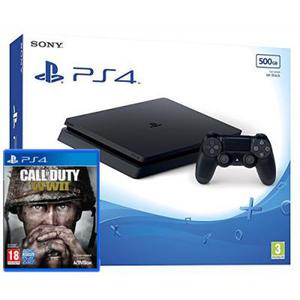 Sony PlayStation 4 Slim 500 GB + Call Of Duty WW II - Zwart