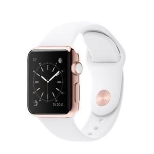Apple Watch (Series 3) Septembre 2017 38 mm - Aluminium Or rose - Bracelet Sport Blanco