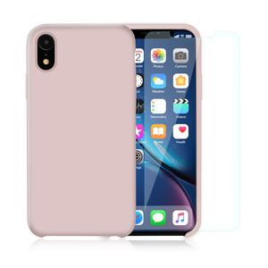 Confezione custodia in silicone per iPhone XR + Vetro temperato