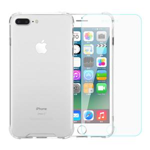 TPU- iPhone 7 Plus/8 Plus + gehärtetes Glas