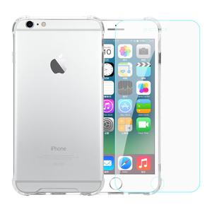 Confezione custodia in silicone per iPhone 6 Plus/6S Plus + Vetro temperato