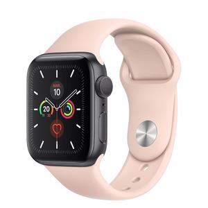 Apple Watch (Series 4) Septembre 2018 44 mm - Acier inoxydable Gris sidéral - Bracelet Sport Rose