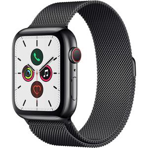 Apple Watch (Series 5) Septembre 2019 44 mm - Aluminium Gris sidéral - Bracelet Milanais Noir