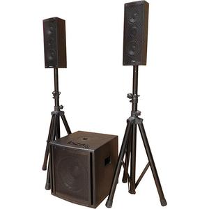 Système sono triphonique 800W - 2 enceintes 2x4" + Sub 25cm + Pieds + Câbles - CUBE104