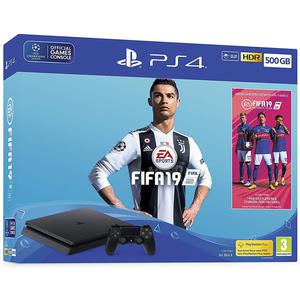 Gameconsole Sony PlayStation 4 Slim 500GB + Controller + Fifa 19 - Zwart