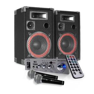 Paire d'enceintes 8" 500 W + Ampli Hifi 100W USB BLUETOOTH + 2 Micros