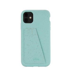 Coque Wallet écoresponsable, 100% biodégradable pour iPhone 11 - Bleu Puriste