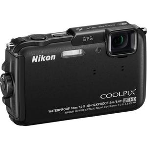 Kompaktkamera Nikon CoolPix AW100 Schwarz + Objektiv Nikon Nikkor Wide Optical Zoom 28-140 mm f/3.9-4.8