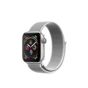 Apple Watch (Series 4) Syyskuu 2018 44 mm - Alumiini Hopea - Armband Sport loop Harmaa